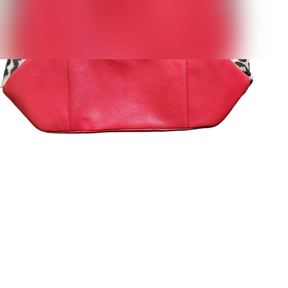 Coach Ocelot Red Leather Black Leopard Print Tote Handbag F25178 - Picture 11 of 15